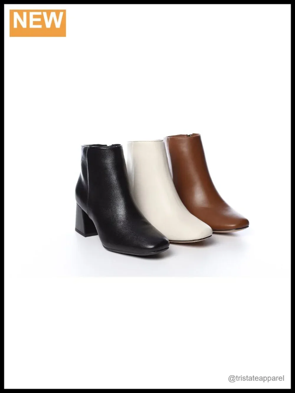 Women's Faux Leather Zip-up Block Heel Ankle Bootie Dress Boot